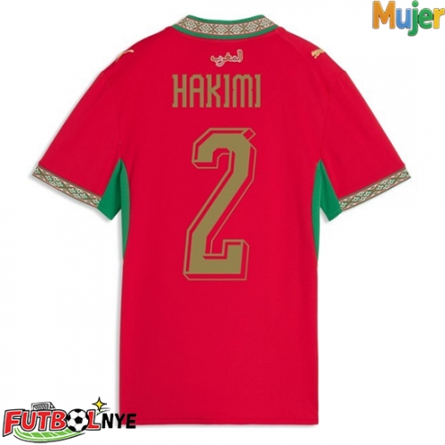 Camiseta Marruecos Achraf Hakimi #2 Primera Equipación para mujer Mundial 2026 manga corta